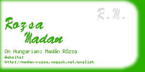 rozsa madan business card